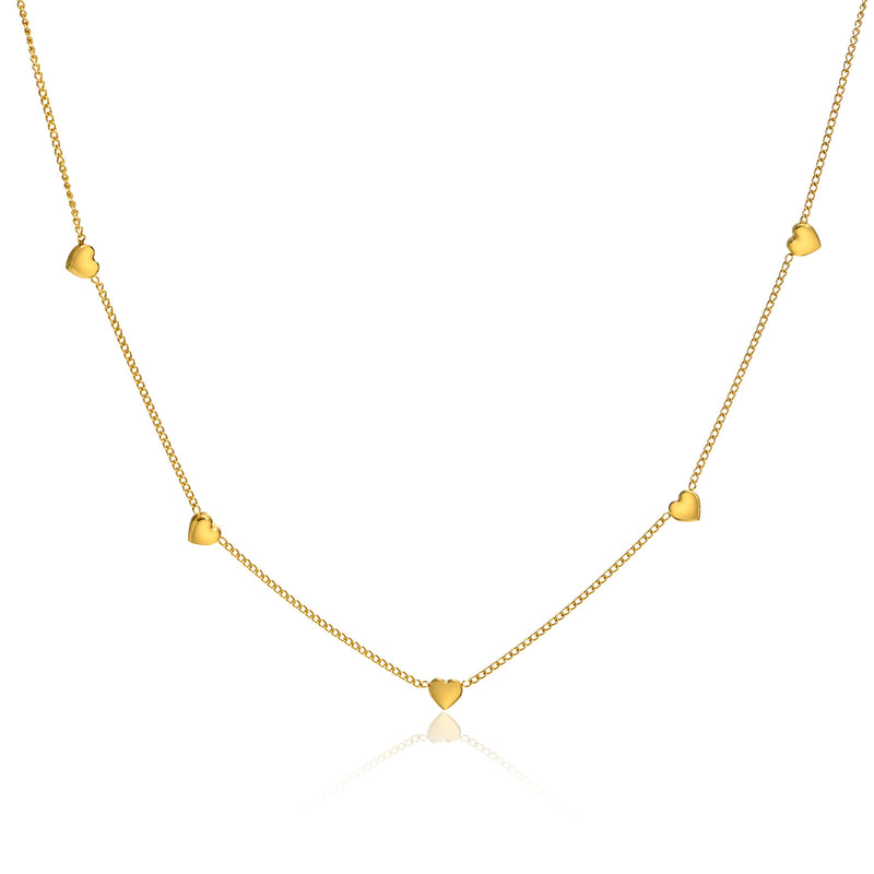 MINI HEARTS NECKLACE - 18K GOLD-PLATED