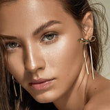 BOW EARRINGS - 18K WHITE/GOLD-PLATED