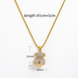 SITTING TEDDY NECKLACE - 18K GOLD-PLATED