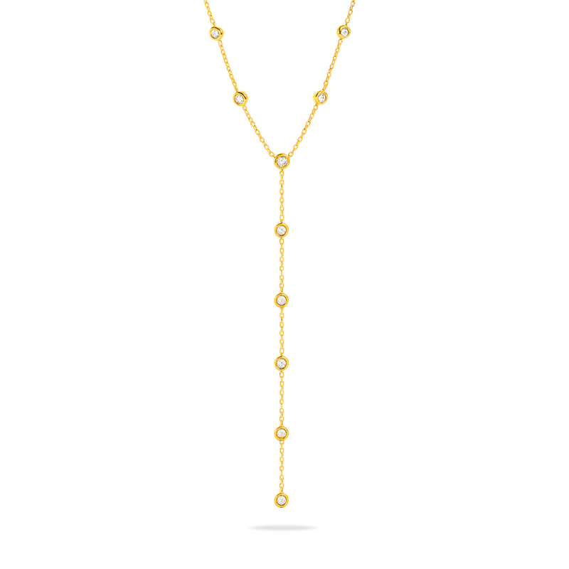 CLEOPATRA LARIAT NECKLACE - 18K GOLD-PLATED