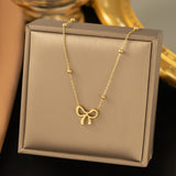 BOW GIRL NECKLACE - 18K GOLD-PLATED