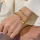 HEART DROP BRACELET - 18K GOLD-PLATED