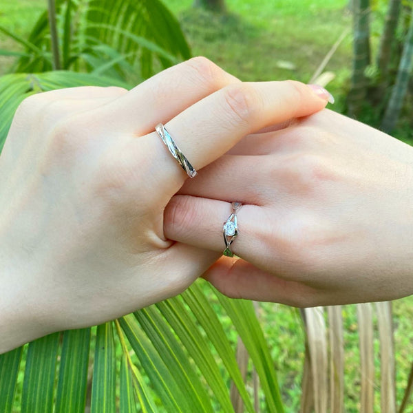 THE OG COUPLE RING SET of 2 - Fine Silver