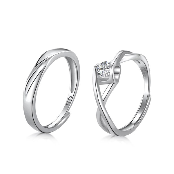 THE OG COUPLE RING SET of 2 - Fine Silver