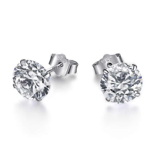 SOLITAIRE STUDS (8MM) - Fine Silver