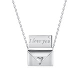 ILY ENVELOPE NECKLACE - Fine Silver