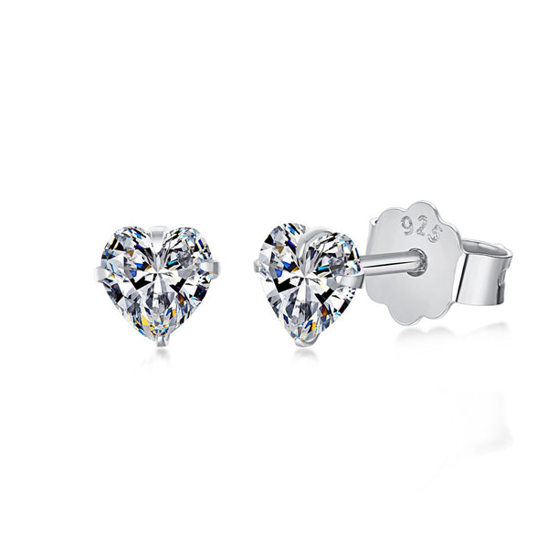 HEARTY STUDS (5MM) - Fine Silver