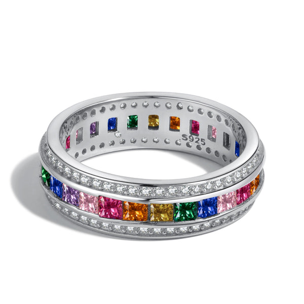 MULTICOLORED BAND RING - Fine Silver