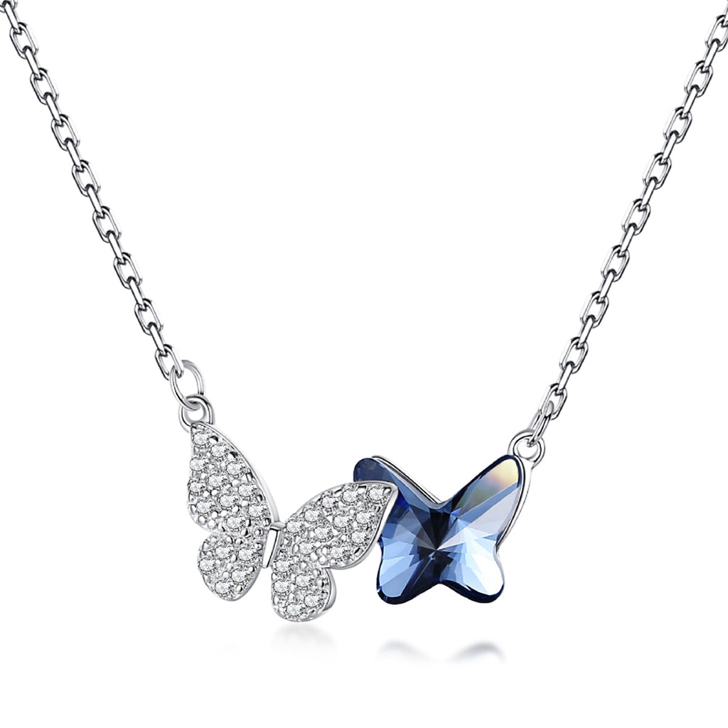 Enamel Blue Butterfly Necklace - Enamel Bug Necklace Pendants -  TheMagicZoo.com