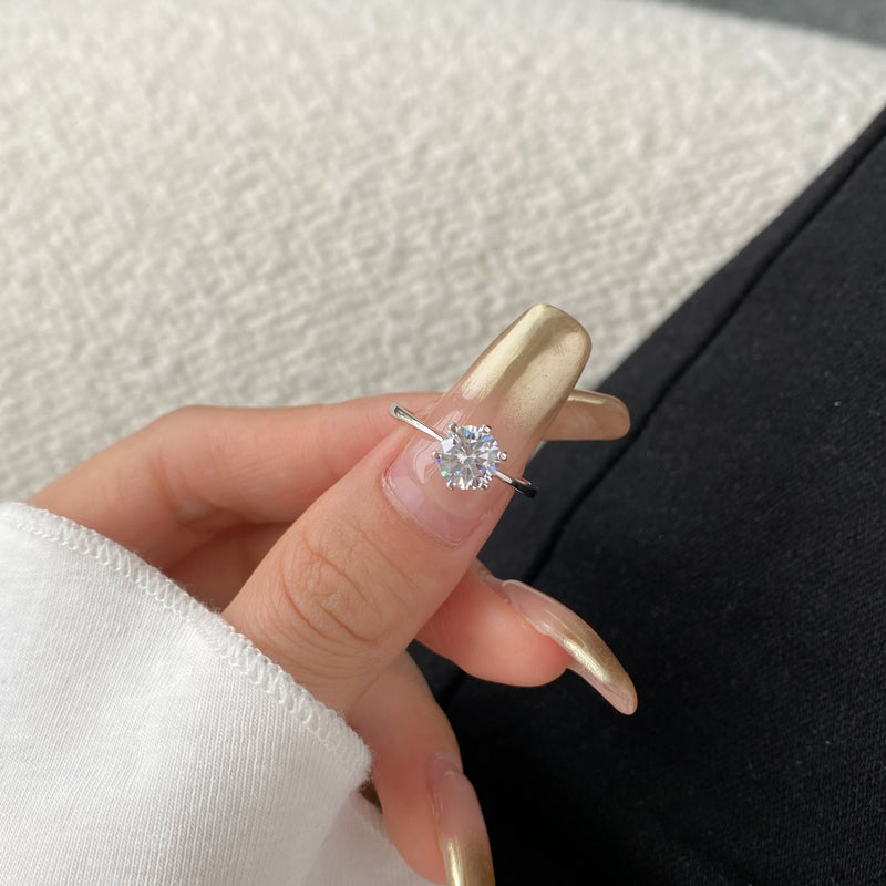 SOLITAIRE RESIZABLE RING - Fine Silver